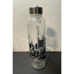 Travel Bottle Find your destination New York glass water souvenir 9"